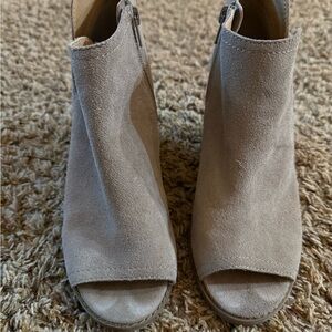 Lucky Brand Taupe Suede Ankle Booties